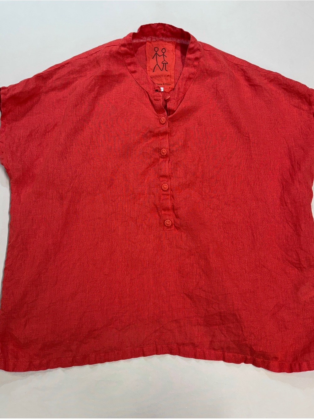 Johnny Was Tunic Blouse Women’s Pete & Greta Orange/Red XS Linen